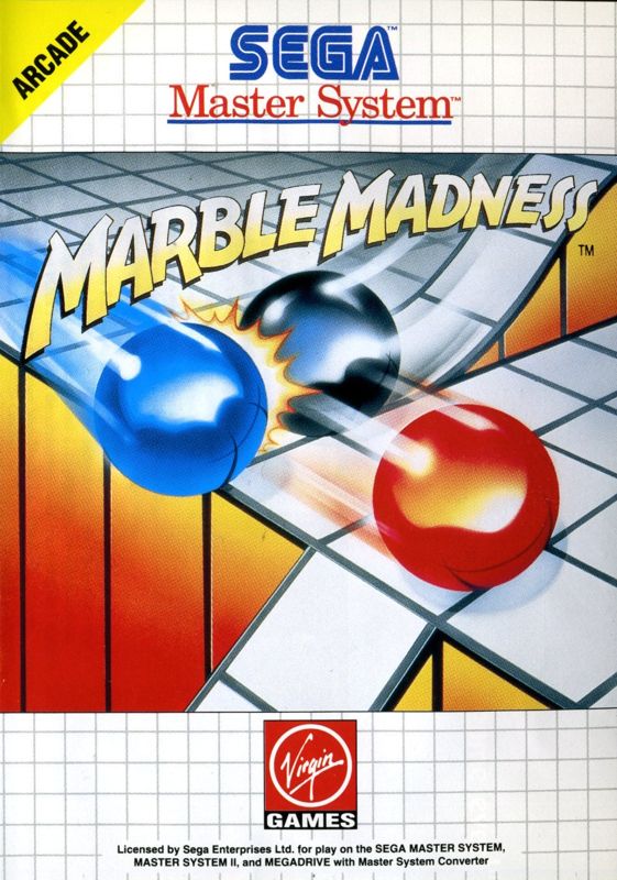 Marble Madness box art for Sega Master System